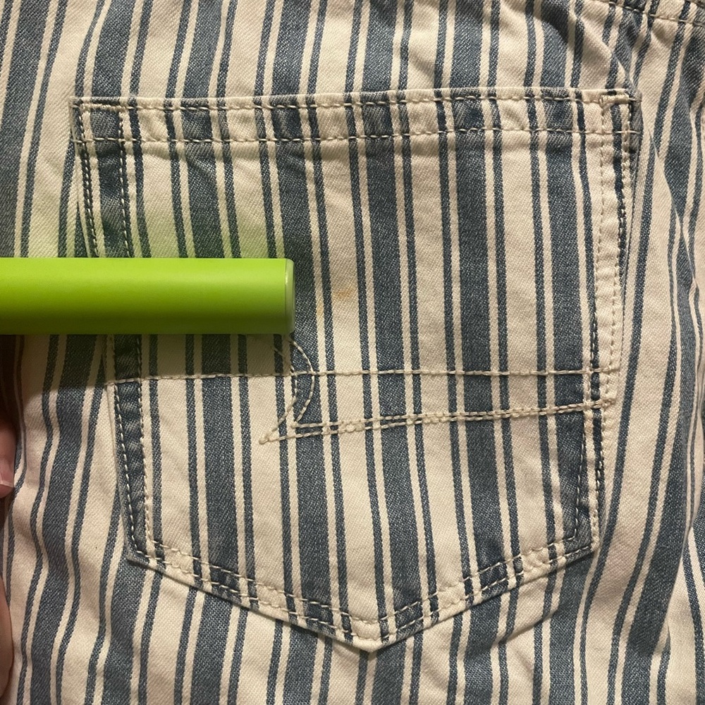 SOLD American Eagle Retro Indigo Stripe Mom jeans - Picture 6 of 7